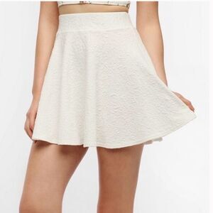 A’ GACI Skater mini Skirt cream white Size Large circle elastic waist stretchy